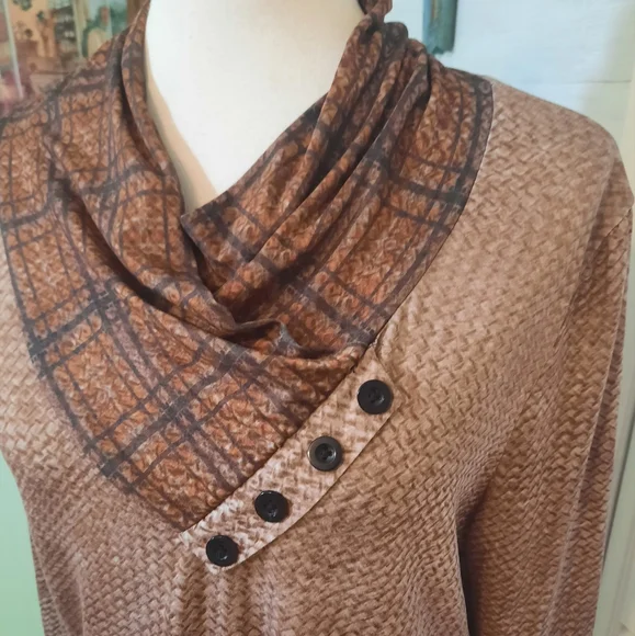 Lily shawl neck long sleeve tunic top sz XL *F - Picture 3 of 7